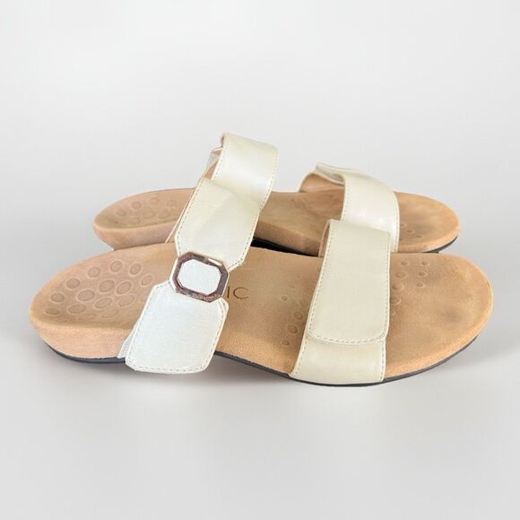 Vionic Sandals Orthaheel Camila Slip-On Open Toe Slides White Women's 8 - Picture 1 of 8